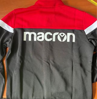Sudadera Macron Talla S Negra y Roja