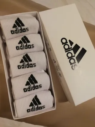 5 Calcetines Adidas Blancos Talla Única