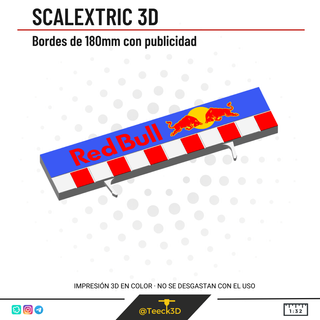 Borde Scalextric 3D Red Bull 180mm