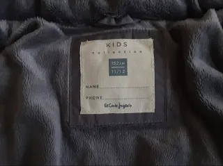 Abrigo niña gris con capucha