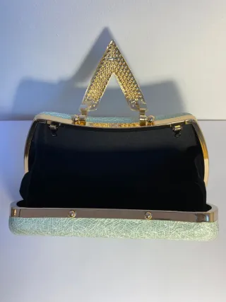 Bolso de fiesta verde y dorado