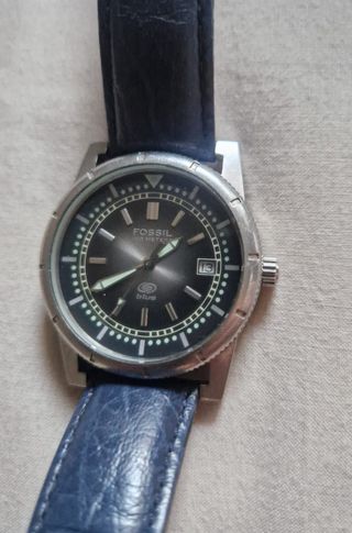 Reloj Fossil Hombre Negro y Azul