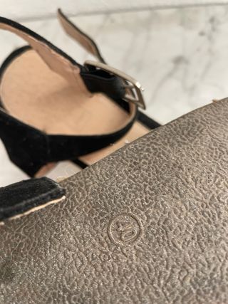 Sandalias esparto plataforma negras