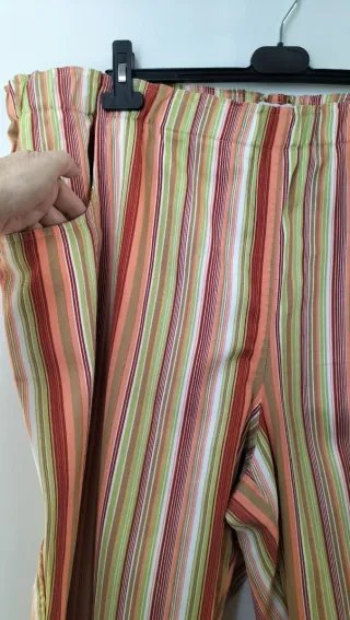 Pantalón de vestir mujer cintura elástica rayas