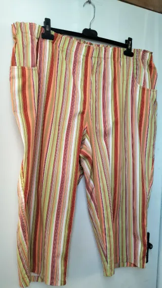 Pantalón de vestir mujer cintura elástica rayas