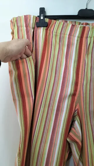 Pantalón de vestir mujer cintura elástica rayas