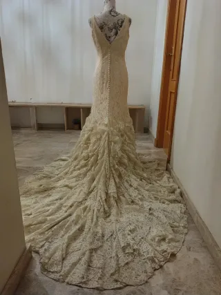 Vestido y Velo de Novia St. Patrick Beige