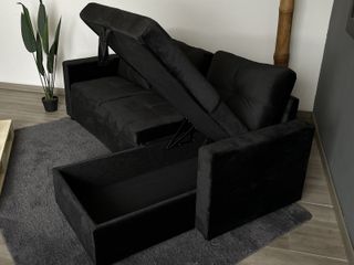 Sofá Cama Chaise Longue Pau Negro
