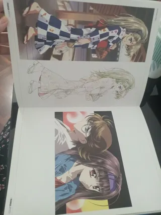 Libro de ilustraciones Manga a color.