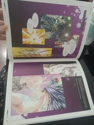 Libro de ilustraciones Manga a color.