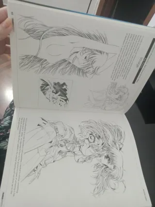 Libro de ilustraciones Manga a color.