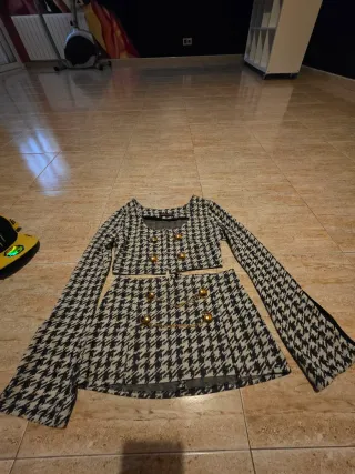 Conjunto Oh Missy S Houndstooth Jacket & Skirt