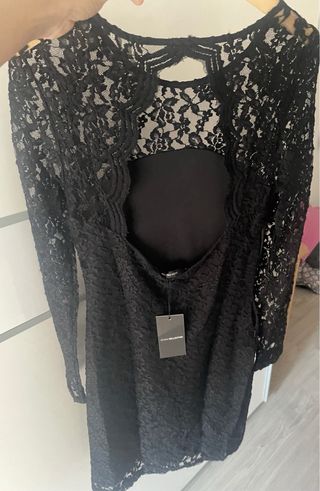 Vestido encaje negro manga larga nuevo