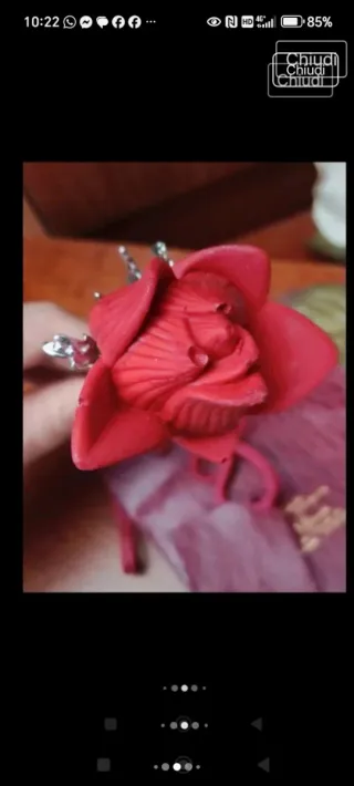 Rosa Ceramica Stelo Argento Rodiato