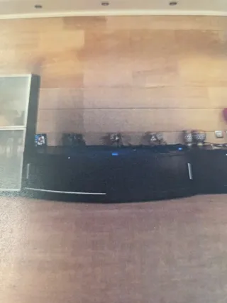 Mueble modular comedor madera y cristal