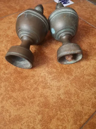 Remates Escalera Bronce Antiguos (2 Unidades)