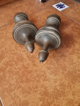 Remates Escalera Bronce Antiguos (2 Unidades)