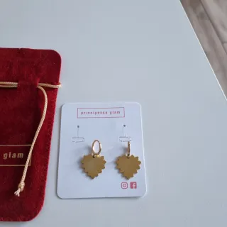 Orecchini Principessa Glam Cuore Oro Teal