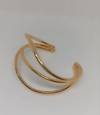 Brazalete rígido Latón Dorado y Plateado