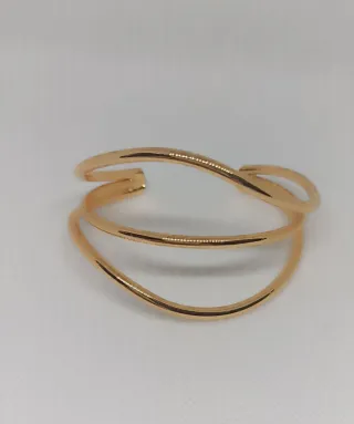 Brazalete rígido Latón Dorado y Plateado