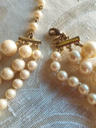 Collar de señora perlas multicapa