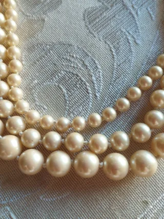 Collar de señora perlas multicapa