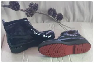 Botines charol Zara negros cremallera