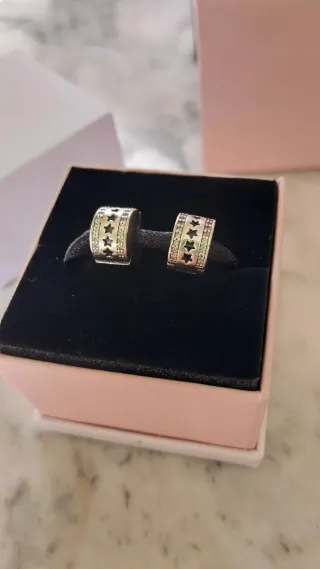 2 Charms Clip Pandora Estrellas Plata.