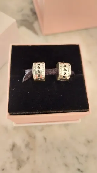 2 Charms Clip Pandora Estrellas Plata.