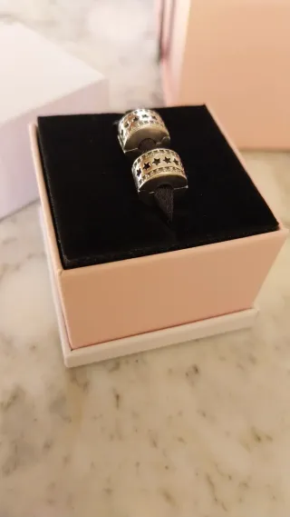 2 Charms Clip Pandora Estrellas Plata.