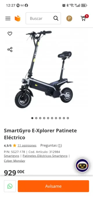 Patinete SmartGyro E-Xplorer Eléctrico