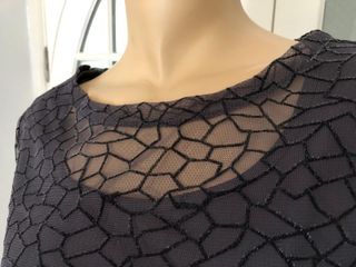 Vestido largo fiesta gris con brillo