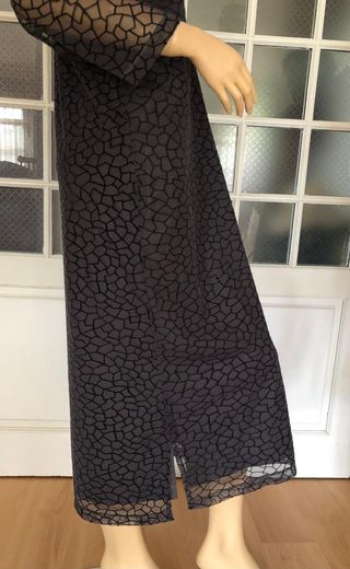 Vestido largo fiesta gris con brillo