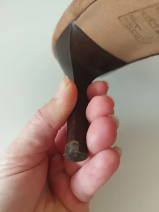 Botines tipo ante tacón marrón