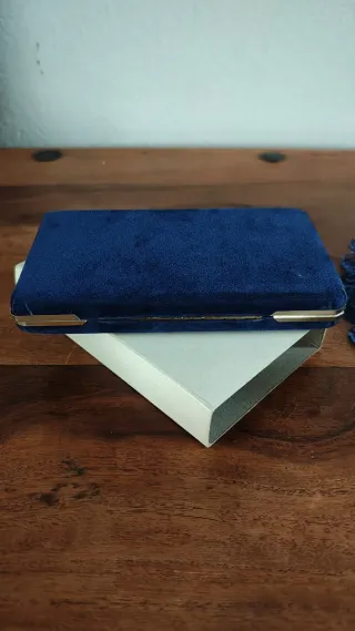 Scatola portagioie velluto blu scuro