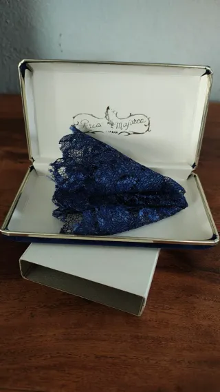 Scatola portagioie velluto blu scuro