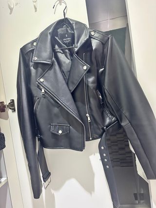 Chaqueta Biker Stradivarius Negra Talla L