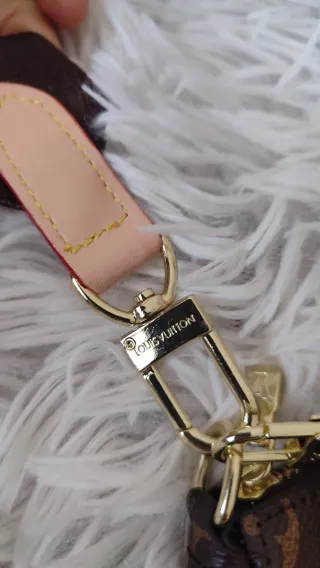 Borsa doppia marrone con tracolla e portamonete