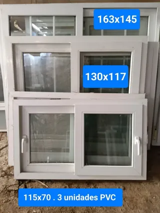 Ventanas PVC correderas 115x70 (3 unidades)