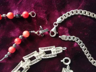 Pulseras Plata Filigrana y Coral