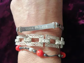 Pulseras Plata Filigrana y Coral