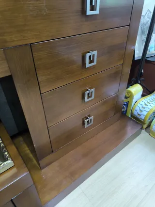 Mueble salón moderno madera y cristal