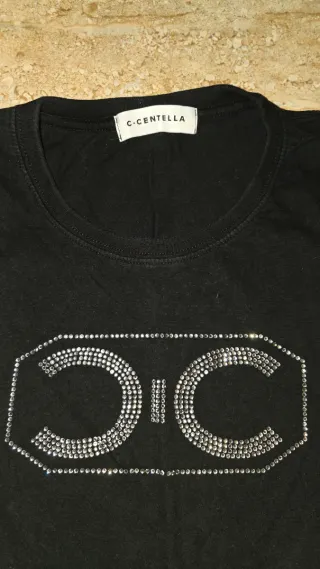 Camiseta C-Centella Negra Talla L Brillo