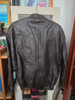 Chaqueta de cuero vintage marrón
