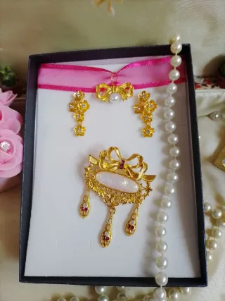 Aderezo Fallera Niña Oro y Perlas