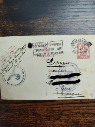 Postal bélgica ocupada 1941 censura nazi wehrmacht