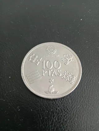 Moneda 100 PTAS España 82 Mundial Futbol