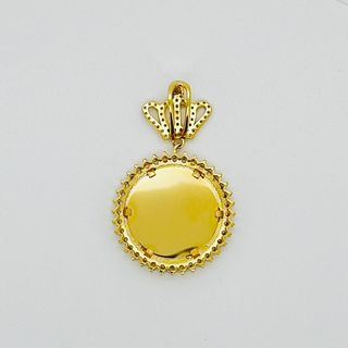 COLGANTE REDONDO CORONA CON CIRCONITAS. Oro 18k.