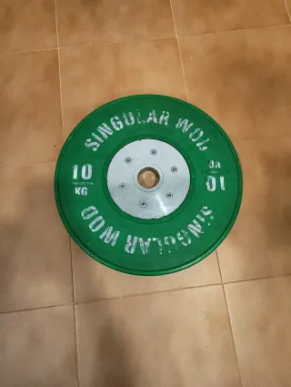 Pareja de Disco Olímpico Bumper 10kg Verde