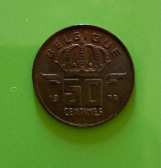 Moneta 50 Centesimi Belgio 1975